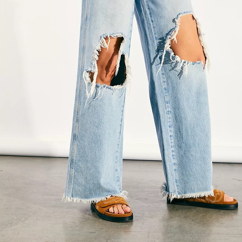 NWT Free People Rooney Footbed Sandals in Tan, Sz. 38/8 - Picture 3 of 6